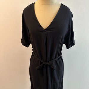 Asos Black V-Neck Tie Front Dress